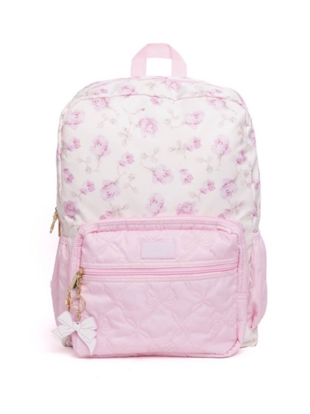 Love Shack Fancy for Target Pink Floral Quilted Kids Backpack with Bow Charm